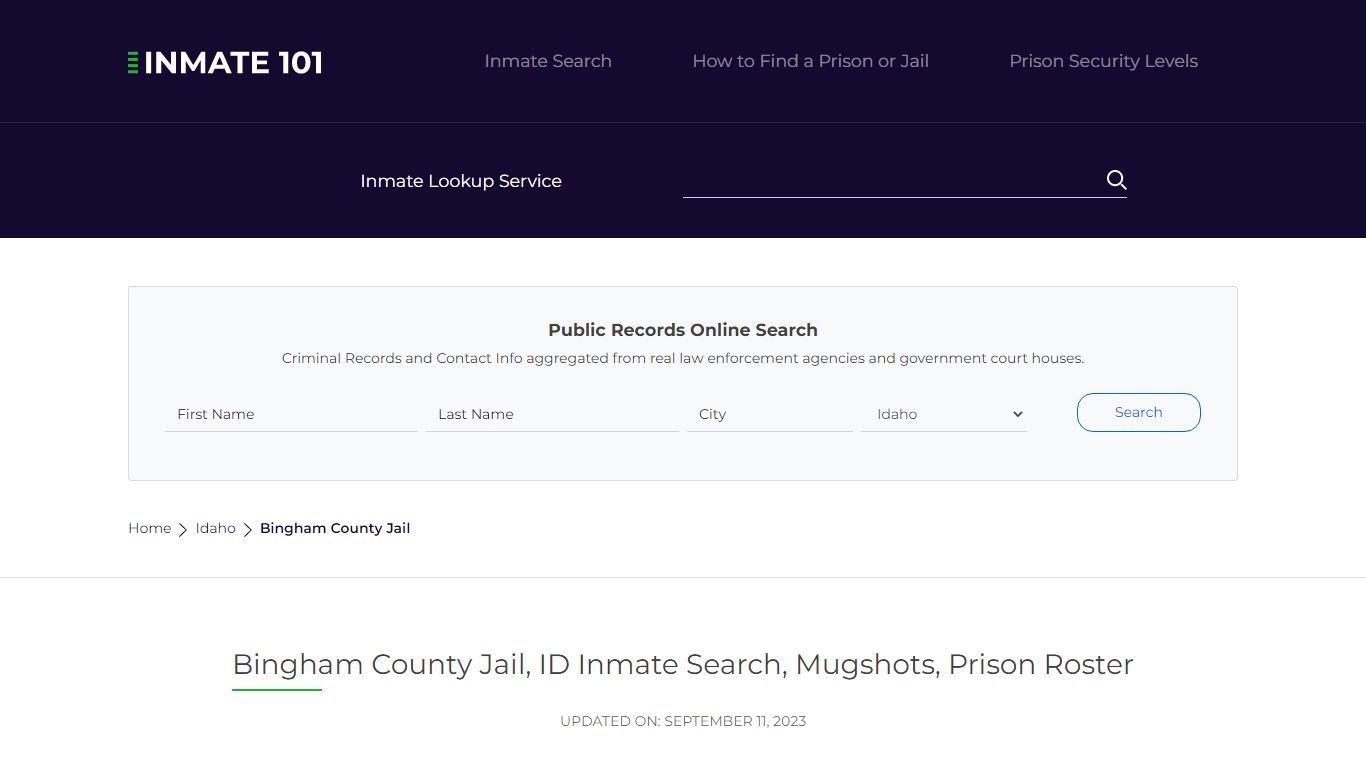 Bingham County Jail, ID Inmate Search, Mugshots, Prison Roster